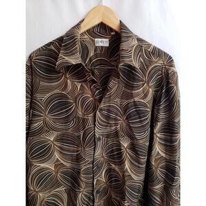 Zanetti ~ RETRO Print, Made Italy  Patterned  Button Up Men's Shirt Size Large